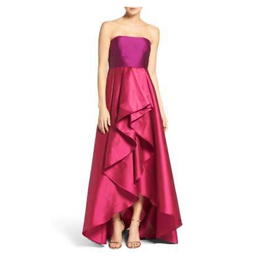 Adrianna Papell Casablanca strapless formal dress pink & purple, sz6&8 NWT